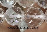 CNC707 15.5 inches 16mm faceted round white crystal beads