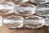 CNC721 15.5 inches 5*8mm faceted rice white crystal beads