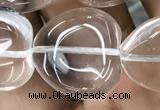 CNC732 15.5 inches 20*20mm heart white crystal beads wholesale