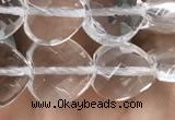 CNC736 15.5 inches 10*10mm faceted heart white crystal beads