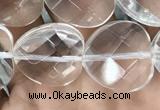 CNC738 15.5 inches 14*14mm faceted heart white crystal beads