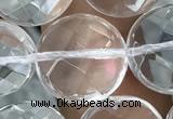 CNC750 15.5 inches 20mm faceted coin white crystal beads