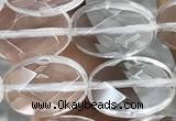 CNC763 15.5 inches 10*14mm faceted oval white crystal beads