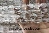 CNC804 10*14mm - 13*18mm faceted nuggets white crystal beads