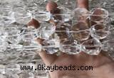 CNC807 18*20mm - 20*25mm faceted nuggets white crystal beads