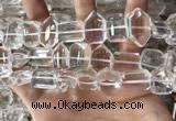 CNC809 12*16mm - 15*22mm faceted freeform white crystal beads