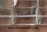 CNC812 15.5 inches 10*14mm faceted rectangle white crystal beads