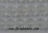 CNC82 15.5 inches 8mm carved round matte white crystal beads