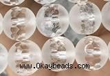 CNC851 15.5 inches 8mm faceted round white crystal beads