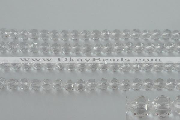 CNC88 15.5 inches 6mm faceted round natural white crystal beads