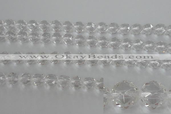 CNC89 15.5 inches 8mm faceted round natural white crystal beads