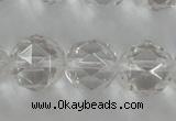 CNC90 15.5 inches 10mm faceted round natural white crystal beads