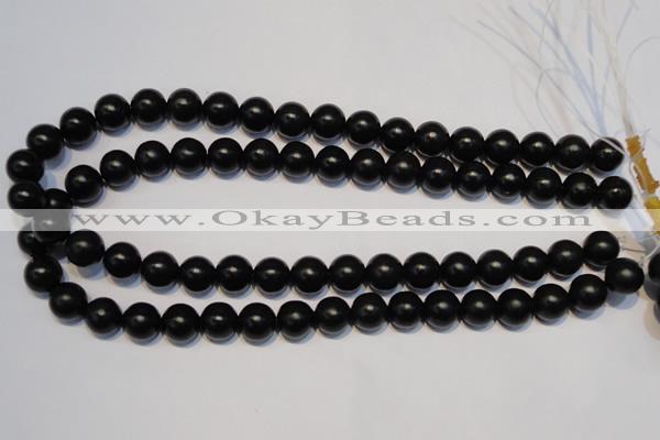 CNE01 15.5 inches 4mm round black stone needle beads wholesale