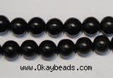 CNE04 15.5 inches 10mm round black stone needle beads wholesale