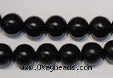 CNE06 15.5 inches 14mm round black stone needle beads wholesale