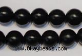 CNE07 15.5 inches 16mm round black stone needle beads wholesale