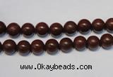 CNE08 15.5 inches 6mm round red stone needle beads wholesale