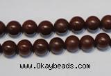 CNE09 15.5 inches 8mm round red stone needle beads wholesale