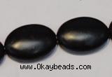 CNE18 15.5 inches 18*25mm oval black stone needle beads wholesale