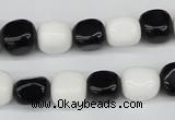 CNG02 15.5 inches 9*12mm nuggets black & white agate beads