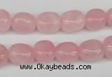 CNG07 15.5 inches 9*12mm nuggets rose quartz gemstone beads