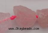 CNG1000 15.5 inches 15*25mm - 25*30mm nuggets rose quartz beads