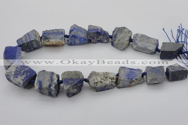 CNG1012 15.5 inches 15*25mm - 25*30mm nuggets lapis lazuli beads