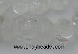 CNG1021 15.5 inches 10*14mm - 15*20mm faceted nuggets white crystal beads