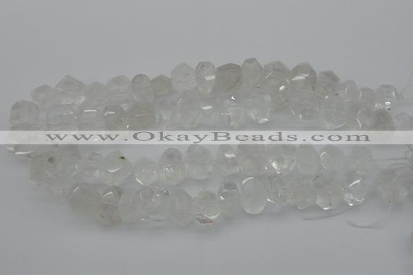 CNG1021 15.5 inches 10*14mm - 15*20mm faceted nuggets white crystal beads