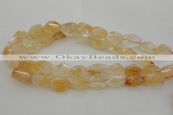 CNG1057 15.5 inches 12*16mm - 15*20mm faceted nuggets citrine beads