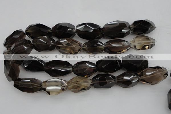 CNG1062 15.5 inches 18*25mm - 22*30mm faceted nuggets smoky quartz beads