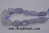 CNG1075 15.5 inches 20*30mm - 30*40mm nuggets blue chalcedony  beads