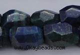 CNG1091 15*20mm - 18*25mm faceted nuggets lapis lzuli & chrysocolla beads