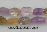 CNG1102 15.5 inches 8*12mm - 10*14mm faceted nuggets mixed quartz beads