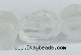 CNG1308 15*20mm – 25*30mm faceted nuggets white crystal beads