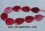 CNG1330 15.5 inches 35*40mm faceted freeform agate beads