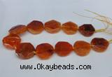 CNG1336 15.5 inches 32*35mm faceted freeform agate beads