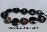 CNG1338 15.5 inches 32*35mm faceted freeform agate beads