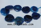 CNG1343 15.5 inches 42*45mm faceted freeform agate beads