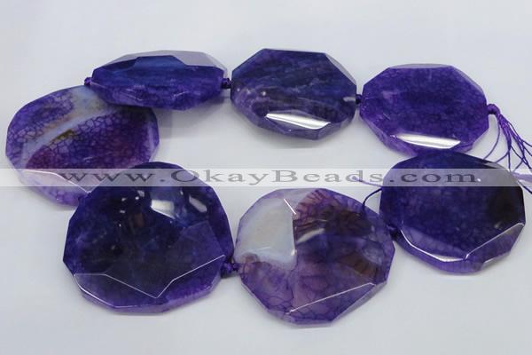 CNG1345 15.5 inches 52*55mm faceted freeform agate beads