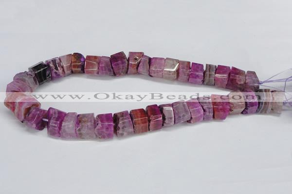 CNG1476 15.5 inches 8*15mm - 12*15mm nuggets agate gemstone beads