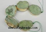 CNG1500 8 inches 30*35mm - 35*45mm freeform agate beads with brass setting