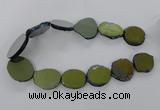 CNG1502 15.5 inches 22*25mm - 30*35mm freeform plated agate beads