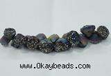 CNG1537 7.5 inches 10*14mm - 15*20mm nuggets plated druzy agate beads