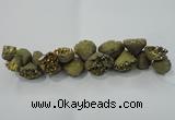 CNG1538 7.5 inches 10*14mm - 15*20mm nuggets plated druzy agate beads