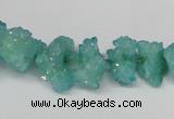 CNG1539 15.5 inches 6*8mm - 15*20mm nuggets plated druzy quartz beads