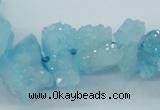 CNG1541 15.5 inches 6*8mm - 15*20mm nuggets plated druzy quartz beads