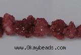 CNG1546 15.5 inches 6*8mm - 15*20mm nuggets plated druzy quartz beads