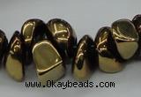 CNG1549 15.5 inches 6*8mm - 18*25mm nuggets plated agate beads