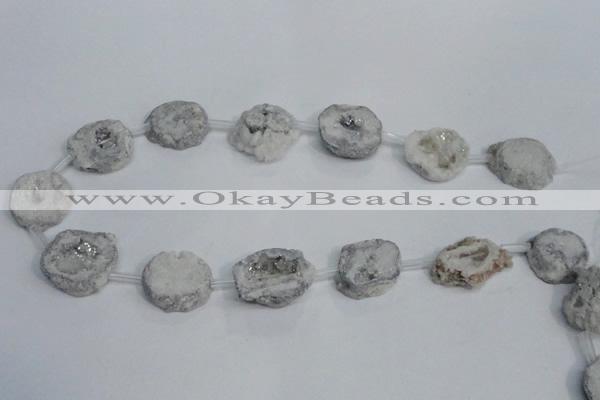 CNG1570 15*20mm - 20*25mm freeform plated druzy agate beads